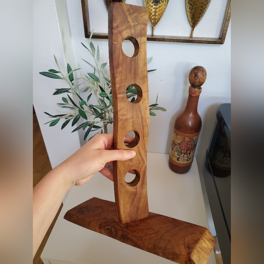 Olive Wood Bottle Holder - Picture 9 of 10